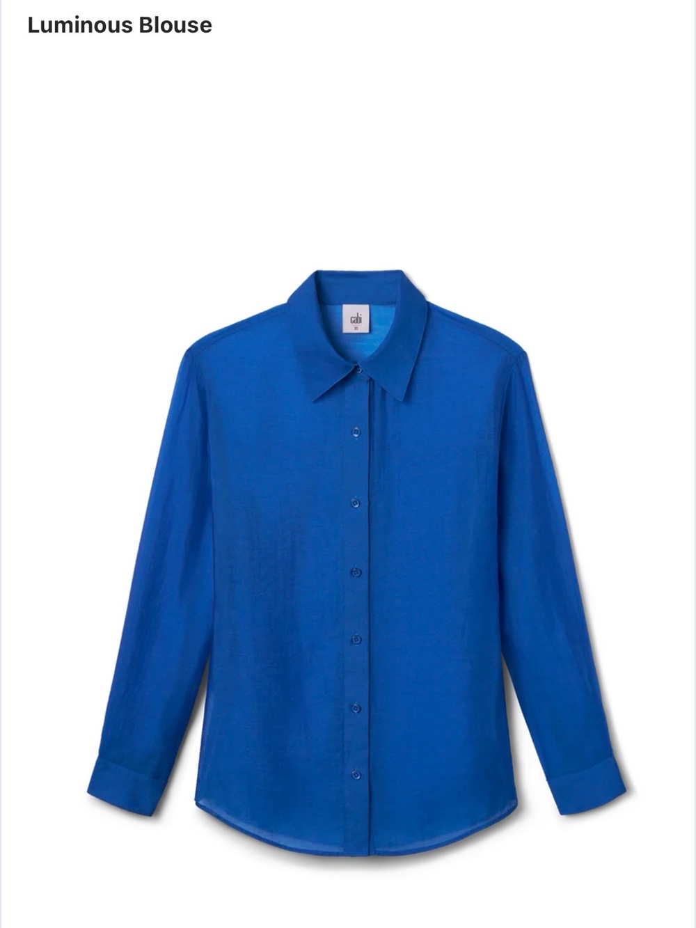 Cabi Luminous Blue Button-Up Shirt